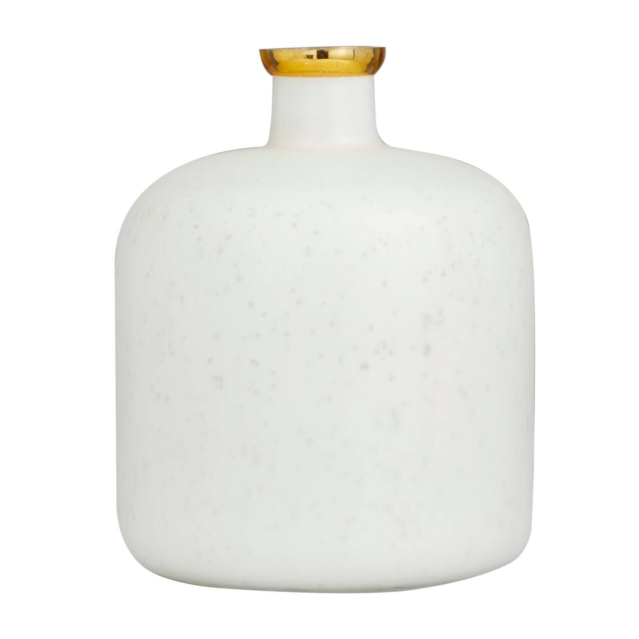 White Glass Glam Vase, 12&#x22; x 10&#x22; x 10&#x22;